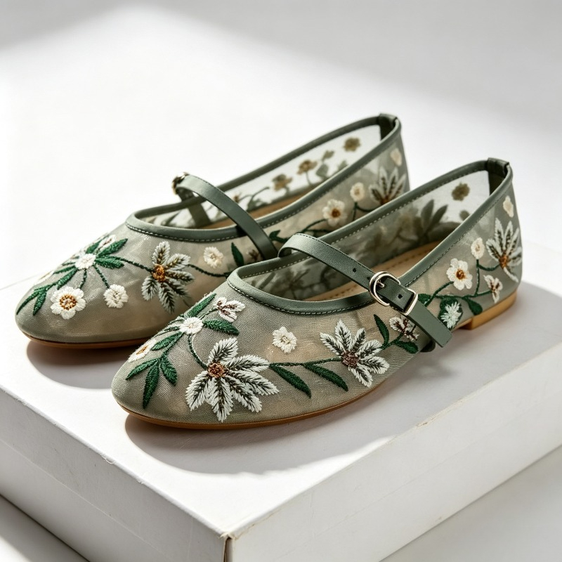 Mesh Embroidered Leisure Balle - Women'S Ethnic Fashion Brands ulasan dan harga