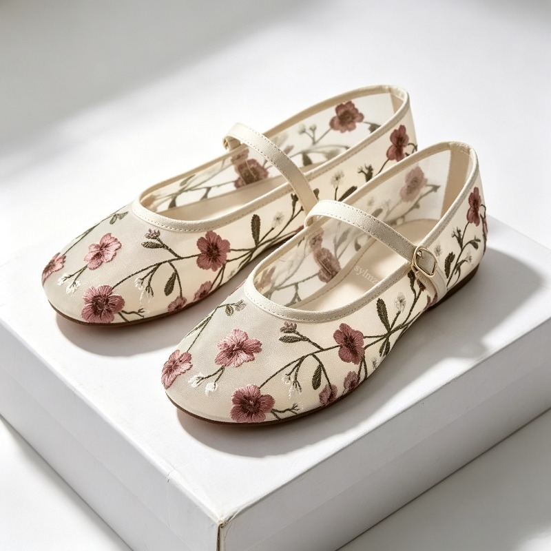 Mesh Embroidered Leisure Balle - Women'S Ethnic Fashion Brands ulasan dan harga