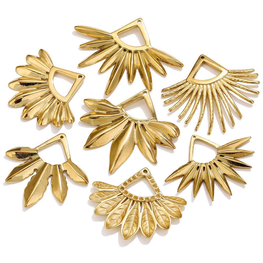 2pcs Stainless Steel Fan Shape - Ethnic Fashion Jewellery ulasan dan harga