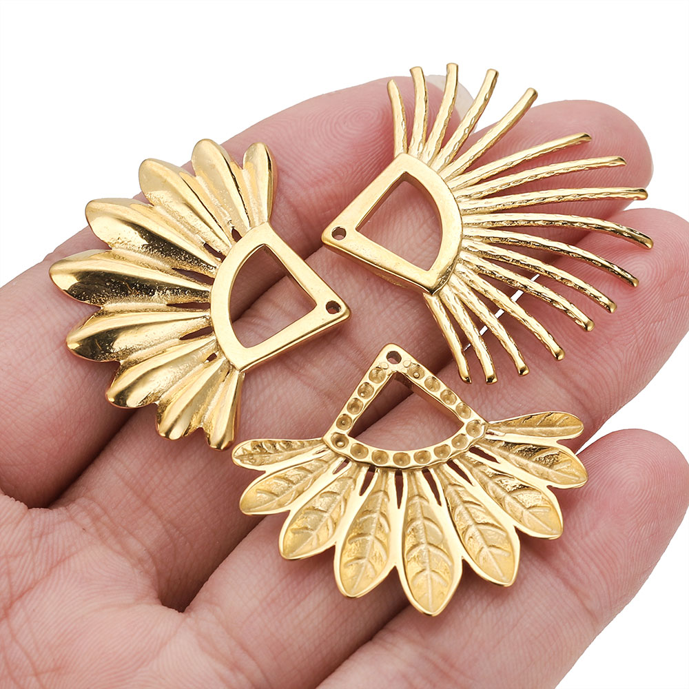 2pcs Stainless Steel Fan Shape - Ethnic Fashion Jewellery ulasan dan harga