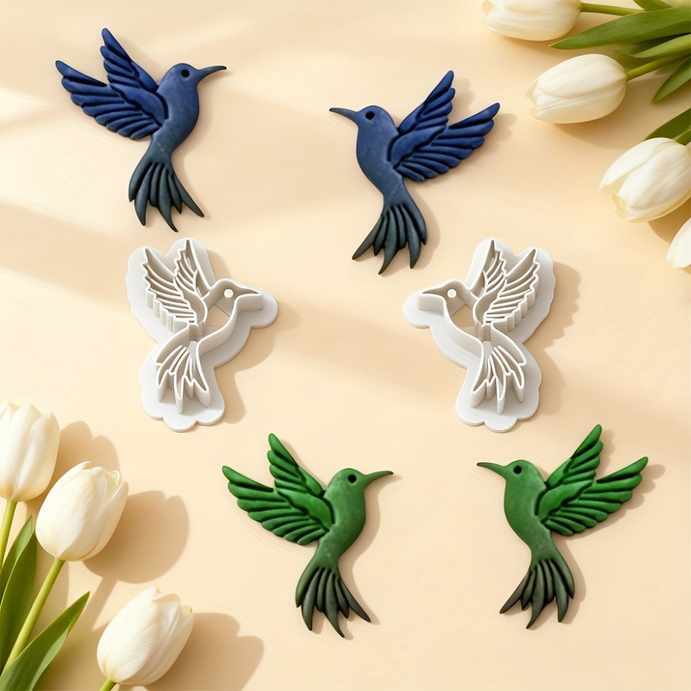 2Pcs Flying Hummingbird Polyme - Ethnic Fashion Jewellery ulasan dan harga