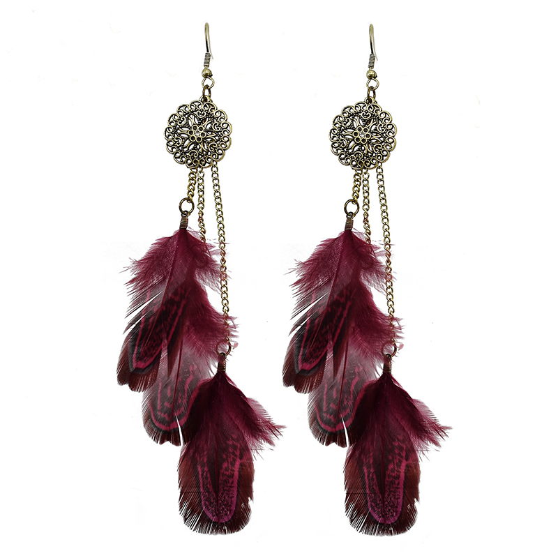 Bohemian Feather Earrings For  - Ethnic Indian Fashion ulasan dan harga