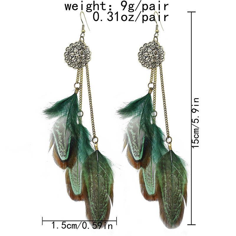 Bohemian Feather Earrings For  - Ethnic Indian Fashion ulasan dan harga