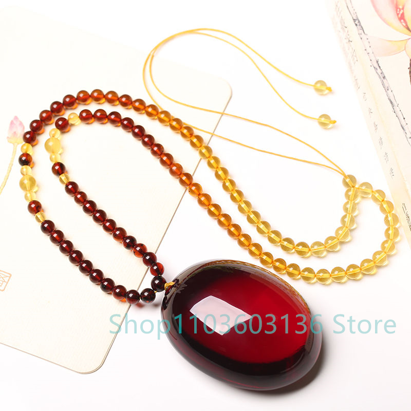 Natural Burgundy Amber Beeswax - Ethnic Fashion Jewellery ulasan dan harga