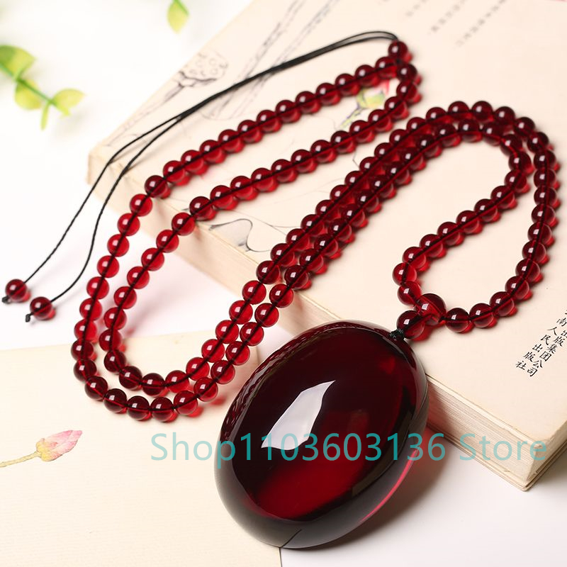 Natural Burgundy Amber Beeswax - Ethnic Fashion Jewellery ulasan dan harga