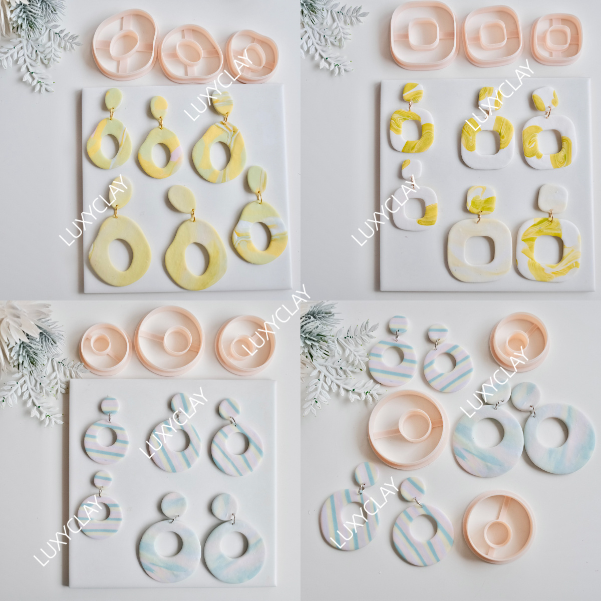 3pcs Hollow Circle Square Donu - Ethnic Fashion Jewellery ulasan dan harga